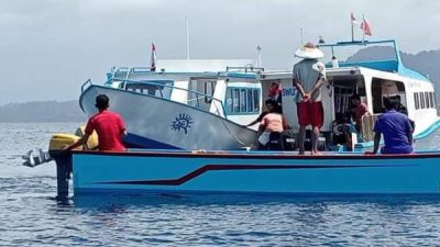 Polsek Pelabuhan Amankan TKP Laka Laut di Perairan Antara Pulau Nain dan Siladen
