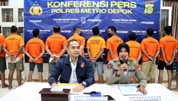 Terkait Penyalahgunaan Sajam dan Senpi, Polres Depok Tangkap 11 Orang Tersangka