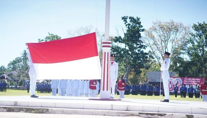 Bupati Boltara Irup Upacara Pengibaran Bendera Merah Putih HUT RI Ke-80