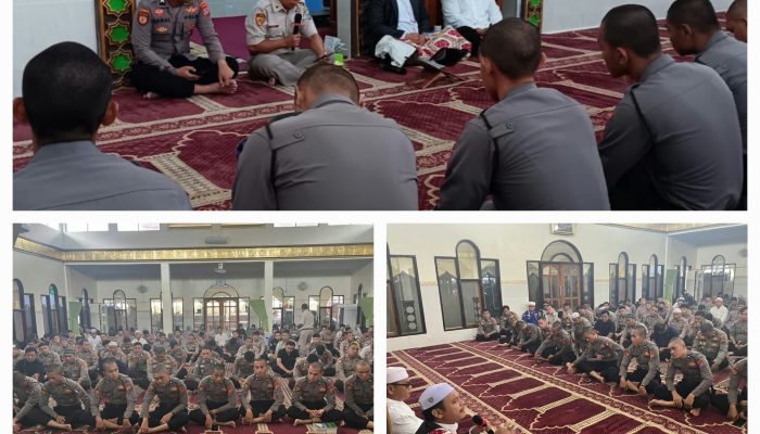 Personel Polda Sulut dan Polresta Manado Pertebal Iman di Masjid Nurul Jihad Bersama Habib Umar
