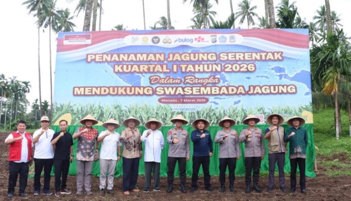 Dukung Ketahanan Pangan Nasional, Polda Sulut Tanam Jagung Raya Serentak Kuartal I Tahun 2026