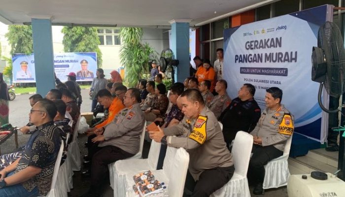 Gerakan Pangan Murah di Kantor Bulog Sulutgo, Polresta Manado Pastikan Pelaksanaan Tepat Sasaran