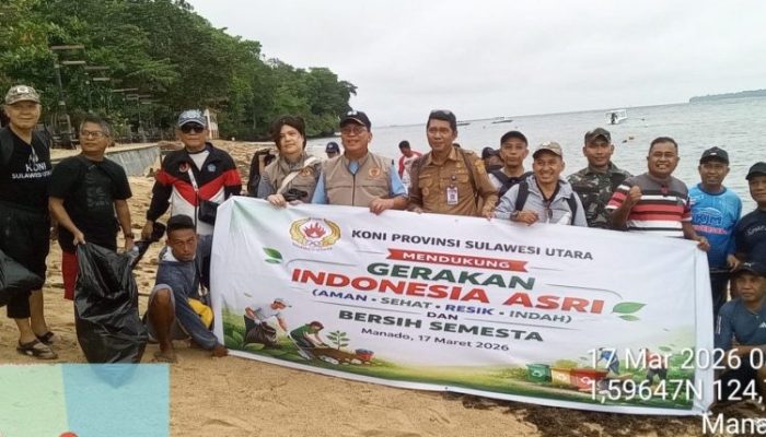 Bersama Stakeholder, Polsek Bunaken Laksanakan Gerakan Indonesia ASRI di Dermaga Wisata Bunaken