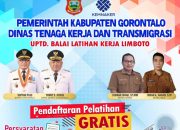 Angkat SDM Terampil dan Siap Kerja, Pemkab Gorontalo Buka Pelatihan Kerja Gratis di BLK Limboto