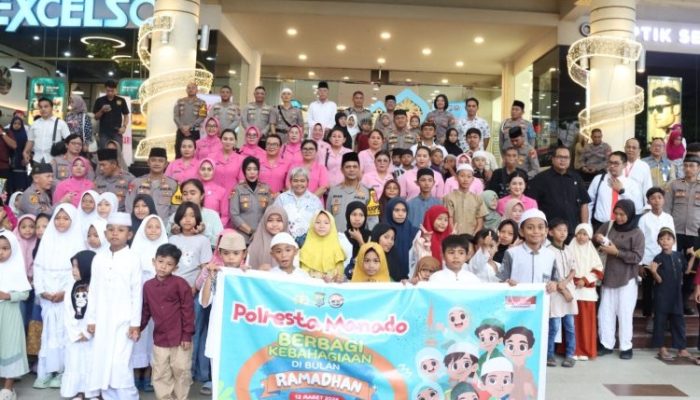 Kebahagiaan Ramadhan, Polresta Manado Ajak 92 Anak Yatim Belanja Kebutuhan Lebaran dan Buka Puasa Bersama