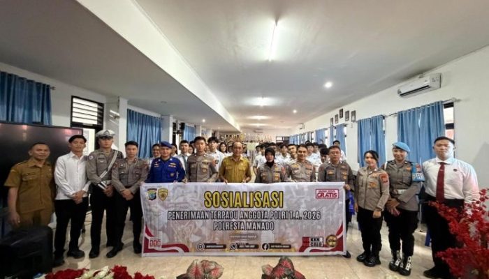 Sosialisasi Penerimaan Anggota Polri TA 2026 di SMAN 1 Manado dan SMAN 8 Manado