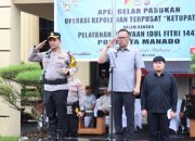 Operasi Ketupat Samrat 2026, Siap Amankan Idul Fitri 1447 H, Polresta Manado Gelar Apel Pasukan