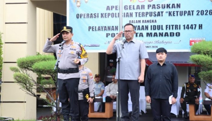 Operasi Ketupat Samrat 2026, Siap Amankan Idul Fitri 1447 H, Polresta Manado Gelar Apel Pasukan