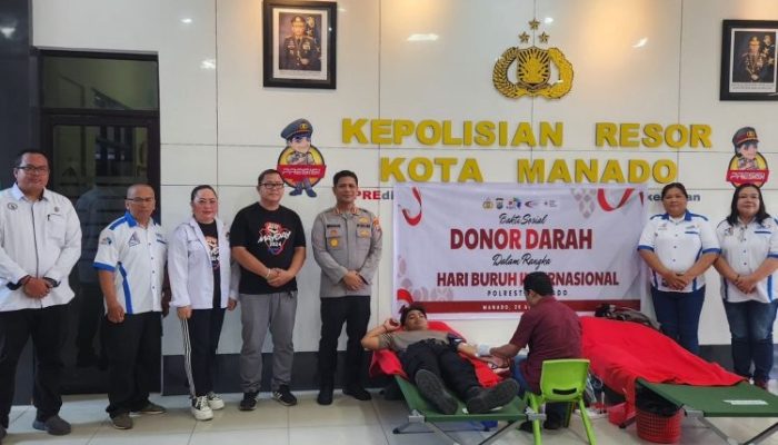 Peringati Hari Buruh Internasional, Polresta Manado Gelar Bakti Sosial Donor Darah, Wujud Nyata Kepedulian Kemanusiaan