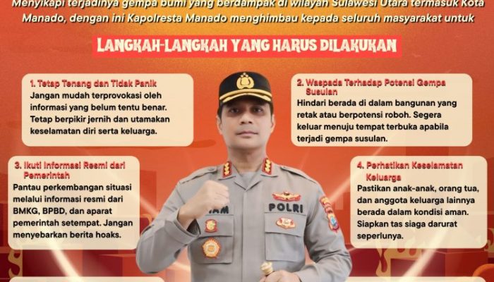 Layanan 110 Siaga 24 Jam untuk Masyarakat, Kapolresta Manado: Tetap Tenang, Waspada, dan Saling Jaga