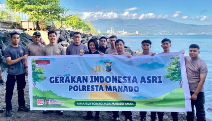 Polresta Manado Intensifkan Gerakan Indonesia Asri di Boulevard Sindulang Dua, Wujud Kepedulian Lingkungan