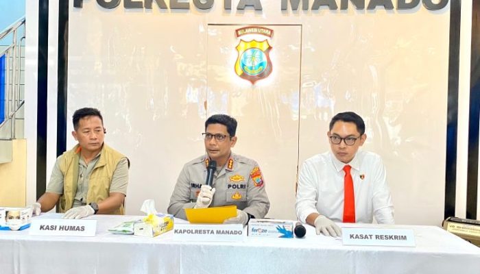 Polresta Manado Beber Pengungkapan Kasus Penganiayaan Mengakibatkan Korban Meninggal Dunia di Wori