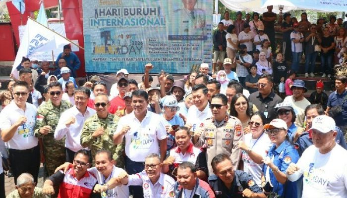 Peringatan Hari Buruh Internasional 2026 di Manado Berlangsung Meriah dan Damai, Dihadiri Forkopimda Sulut