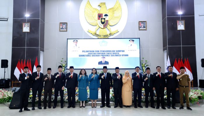 Hadir di Pelantikan Sekprov Sulut, Wabup Bolmut: Selamat Bapak Tahlis Gallang, Semoga Amanah