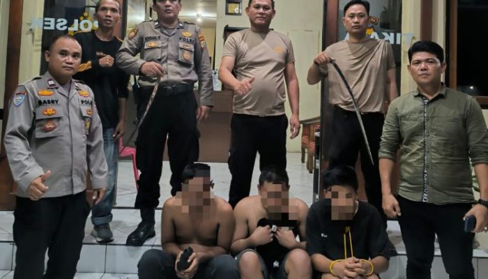 Perkelahian di Tikala Baru, Tiga Pemuda  dan Barang Bukti Sajam Berhasil Diamankan Polisi