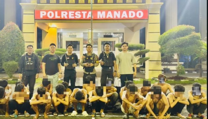 19 Pemuda Beserta Panah Wayer di Wenang Selatan Diamankan Oleh Tim Motor Itang dan Pamapta Polresta Manado