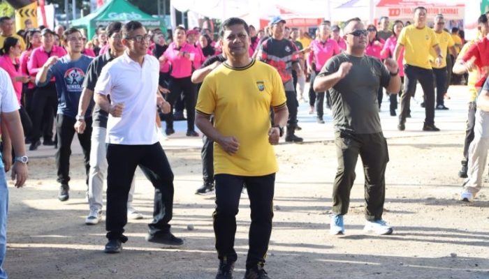Sinergitas dan Kebersamaan, Polresta Manado Gelar Olahraga Bersama Peringati Hari Bhayangkara ke-80