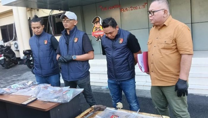 Tim Resmob Polda Sulut Gerebek Pembuat Badik Ilegal di Minahasa Utara, Pelaku Terancam 10 Tahun Penjara