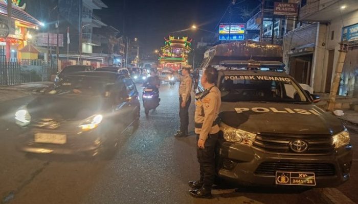 Rutin Laksanakan Silau Mata, Polsek Wenang Hadirkan Rasa Aman di Pusat Keramaian Kota Manado