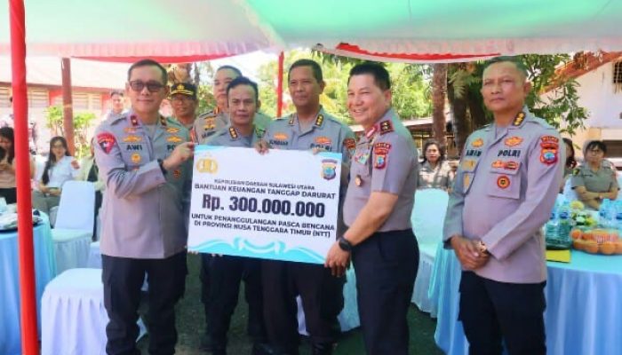 Bantu Penanganan Pascabencana di NTT, Polda Sulut Salurkan Bantuan Keuangan Tanggap Darurat Rp300 Juta