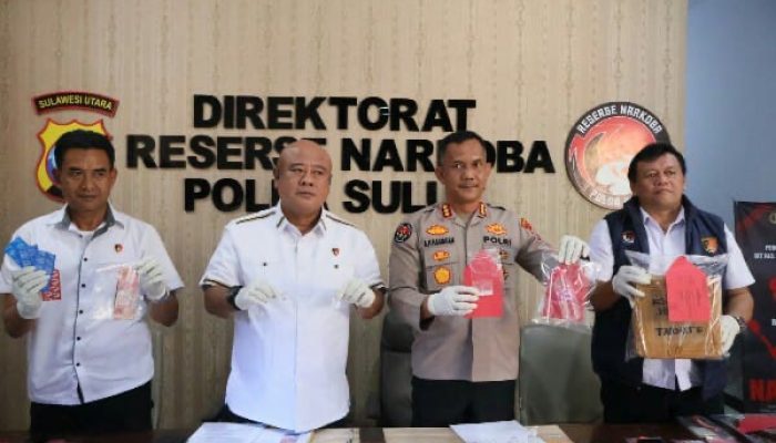 Kembali Catat Prestasi, Polda Sulut Ungkap Tiga Kasus Narkoba dan Psikotropika di Bulan Agustus 2026, Empat Tersangka Diamankan