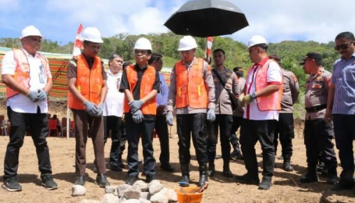 Peletakan Batu Pertama Pembangunan Mako Polres Kepulauan Sitaro Resmi Dilaksanakan