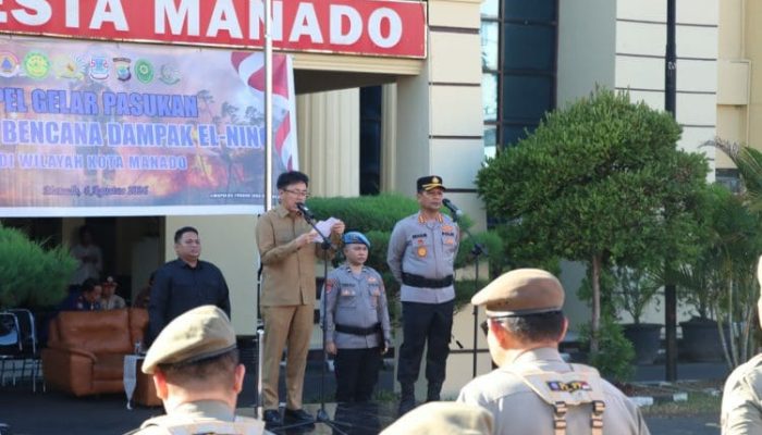 Hadapi Fenomena Ancaman El Nino, Polresta Manado dan Pemkot Perkuat Kesiapsiagaan Lewat Apel Gelar Pasukan