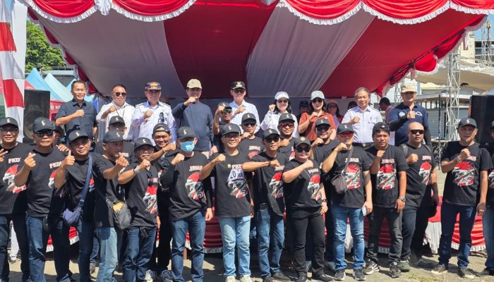 FKDM dan Jurnalis Biro Bitung Kompak, Hengky Honandar dan Ny. Ellen Sambut di Garis Finis