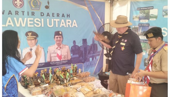 Cicit Bapak Kepanduan Dunia Terpukau Saat Kunjungi Stand Kwarda Sulut di Jamnas XII 2026