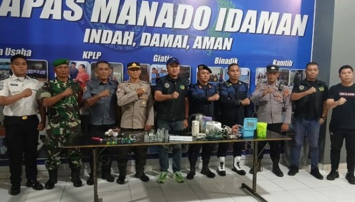 Tim Gabungan Polsek Tuminting Bersama TNI dan BNN Dukung Razia di Rutan Manado
