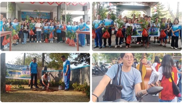 Maknai HUT ke-66, SMA Negeri 1 Manado Bagikan Sembako dan Laksanakan Kegiatan Cinta Lingkungan