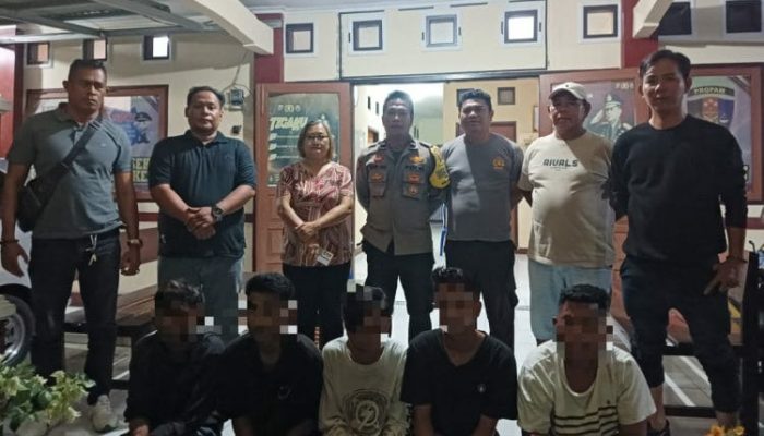 Gerak Cepat Polsek Bunaken, Lima Terduga Pelaku Pengeroyokan di Pantai Molas Diamankan