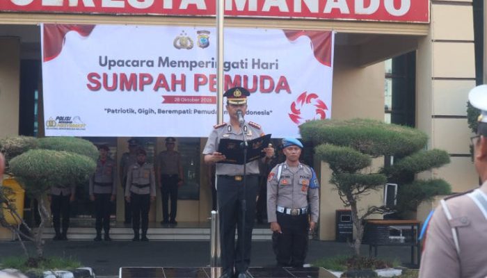 Peringatan Sumpah Pemuda ke-98, Kapolresta Manado Tekankan Karakter, Persatuan, dan Kepedulian untuk Indonesia Maju