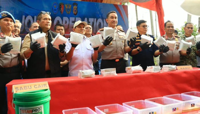 Kepolisian Bersama Tim Gabungan Sita Hampir 1,2 Ton Sabu dari Laboratorium Gelap di Aceh