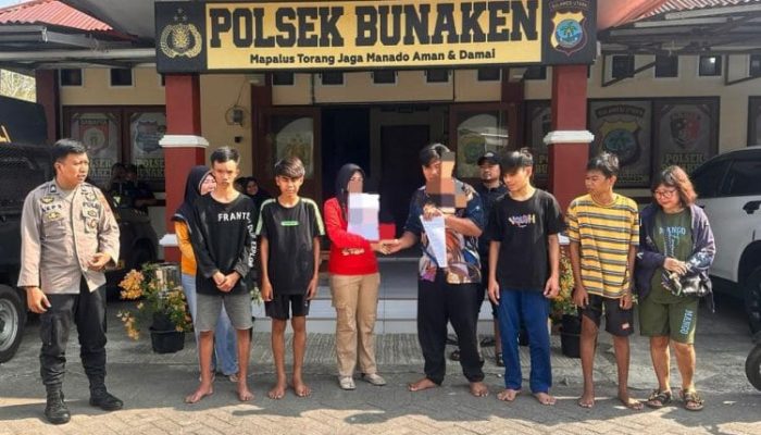 Polsek Bunaken Selesaikan Dugaan Pelemparan Rumah Melalui Problem Solving, Kedua Belah Pihak Sepakat Berdamai