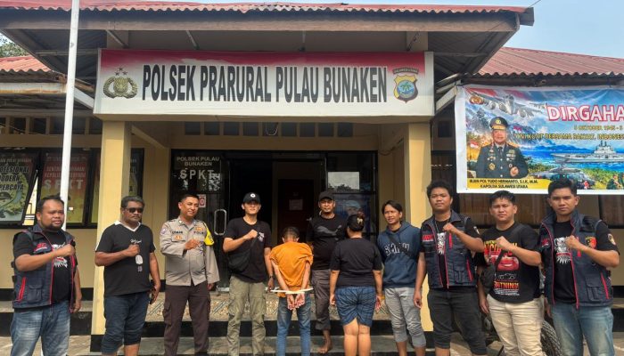 Aiptu Arnold Moningka Pimpin Penindakan, Terduga Penggelapan Motor Dibawa ke Polres Bitung