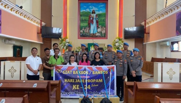 Propam Polresta Manado Gelar Baksos dan Bansos Sambut HUT ke-24