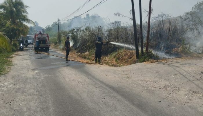 Polsek Tikala Bantu Penanganan dan Amankan TKP Kebakaran Lahan di Kelurahan Ranomut